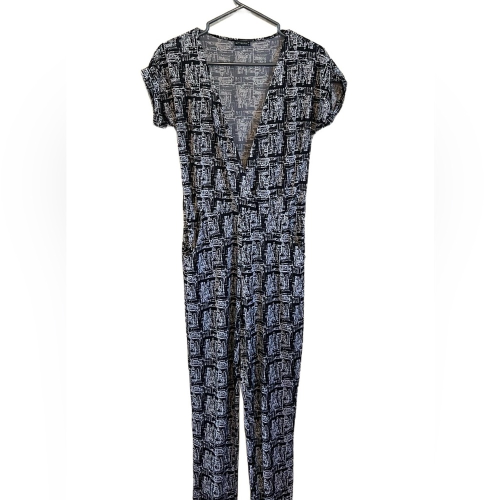 S QED London Patterned Print Women's Romper Jumpsuit Summer Short Sleeve V neck